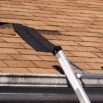 A roof that has been damaged by rain.