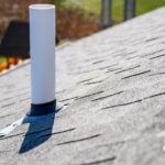 A close up of the roof of a house