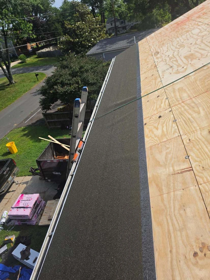 Residential roof repair performed by Ray’s Harford Home Improvement Contractors